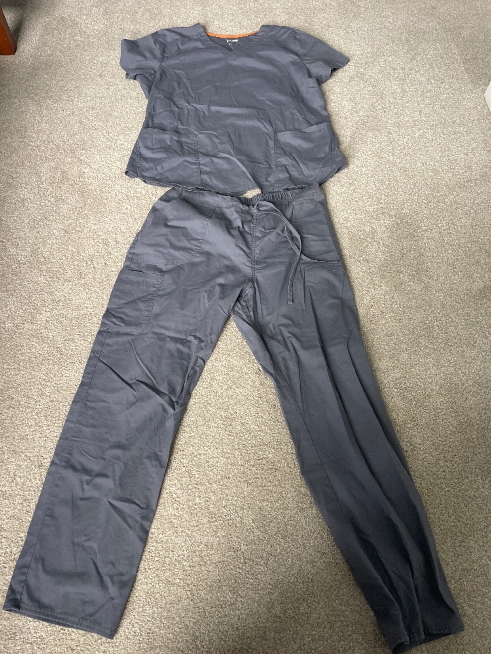 Scrubstar Gray Women’s Scrub Set, pants size large, top size xl